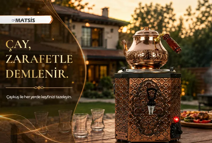 Kafe ve restoran kullanımı için Matsis Çaykuş bakır elektrikli çay semaveri